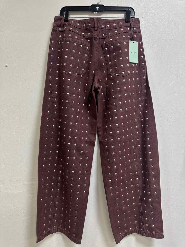 K/ZN Size 30 Burgundy NWT Silver Hardware Jeans