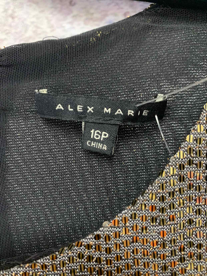 Alex & Marie Size 16P Gold formal dress