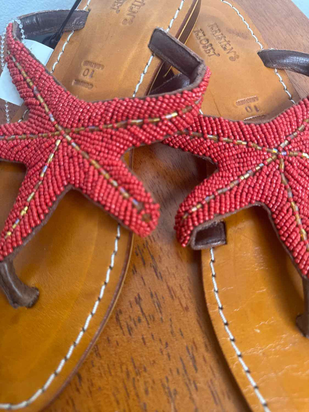 Kristen's Kloset Shoe Size 10 Red flat sandal