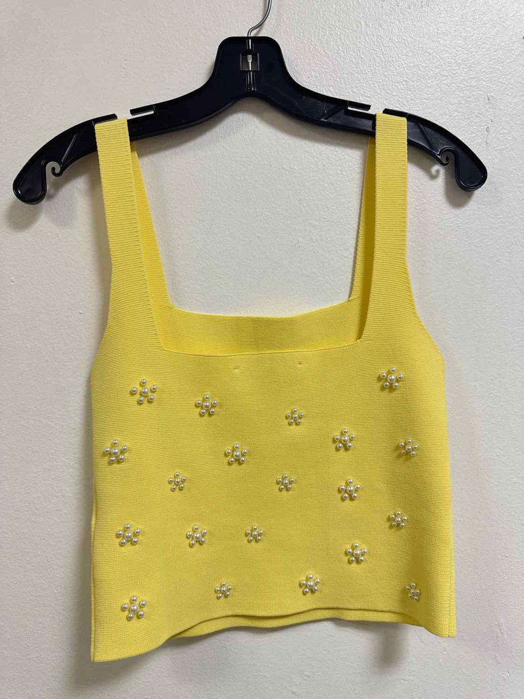 Zara Size S Yellow Beaded tank top