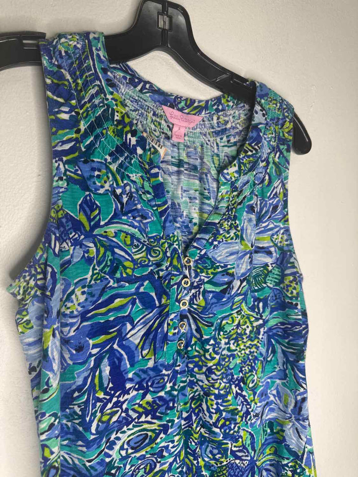 Lilly Pulitzer Size S Blue Paisley short sleeve top