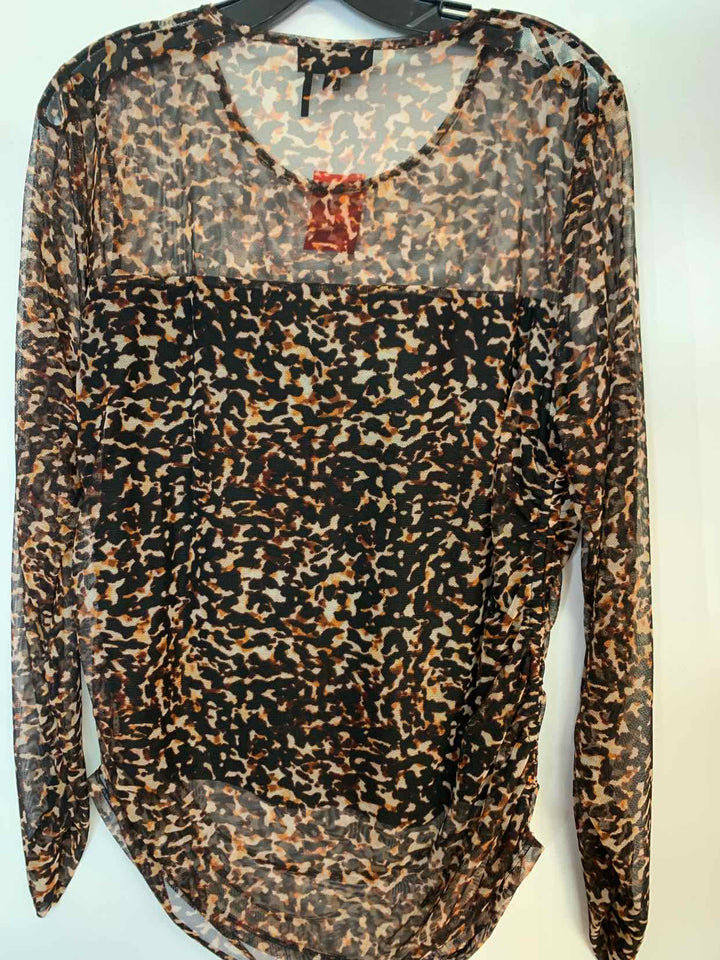 DKNY Women Size L Animal Print long sleeve top