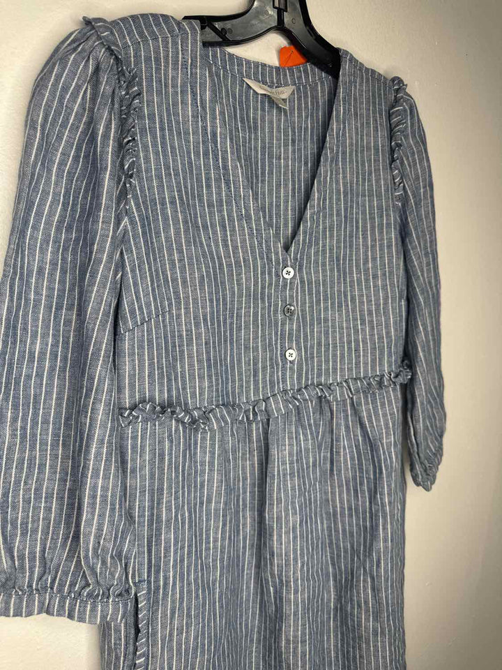 Garnet Hill Size 2 Blue Striped long sleeve dress