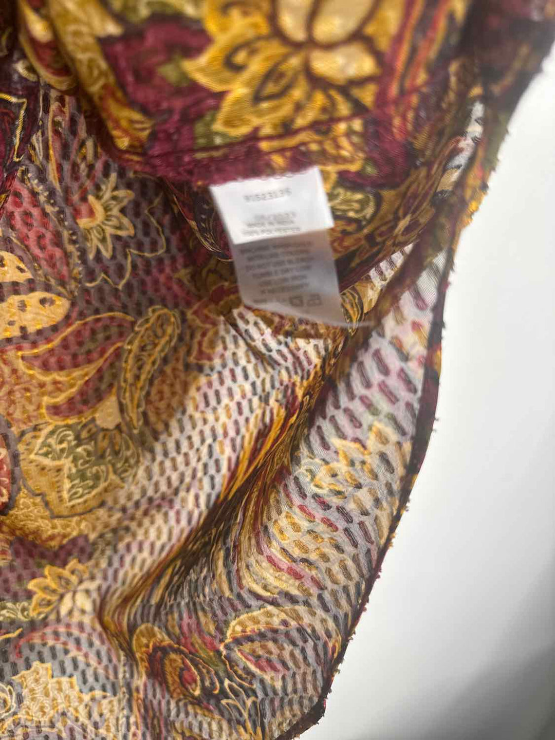 Vince Camuto Size L Orange Floral long sleeve top
