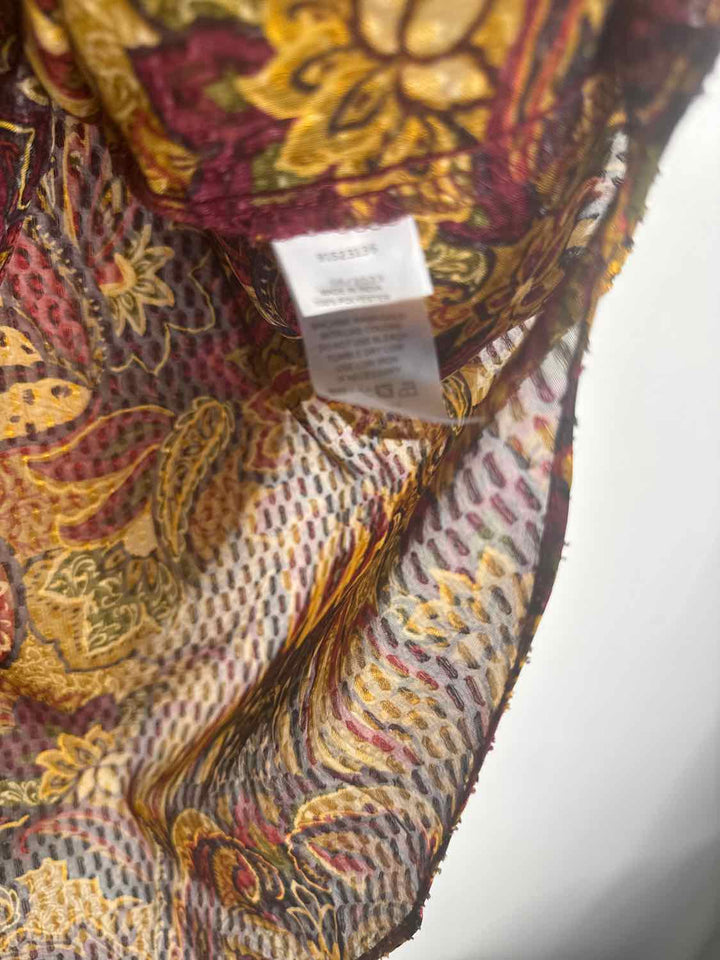 Vince Camuto Size L Orange Floral long sleeve top