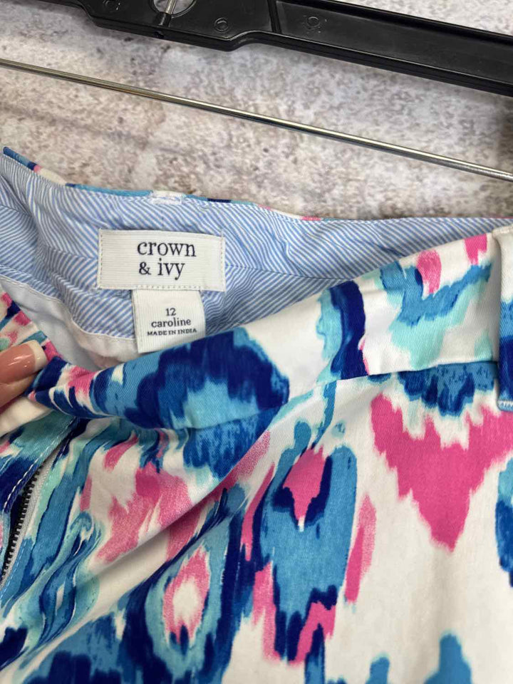 Crown & Ivy Size 12 Blue Pink skort