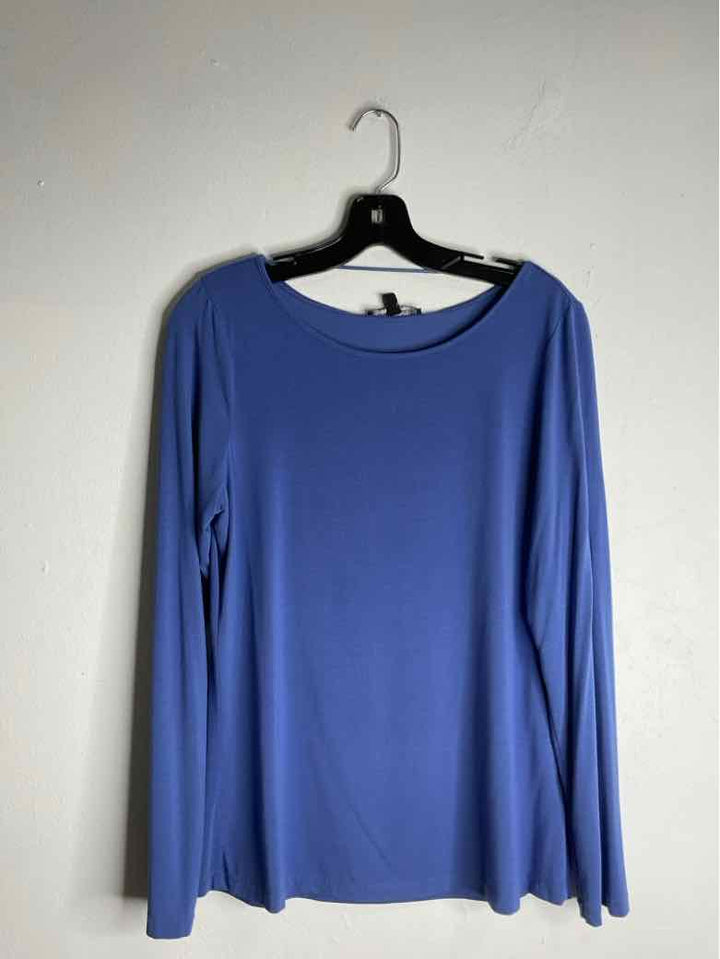 Cable & Gauge Size M Blue Scoop Neck long sleeve top
