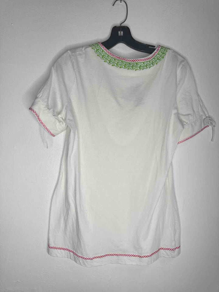 Lilly Pulitzer Size L White Embroidered short sleeve top