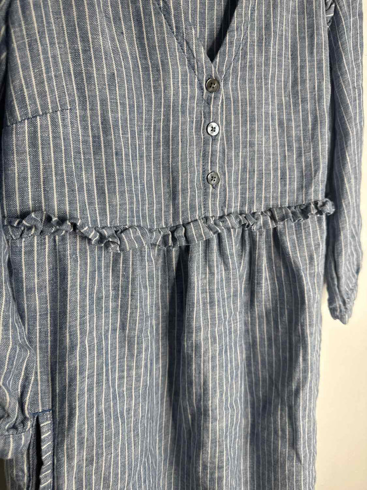 Garnet Hill Size 2 Blue Striped long sleeve dress