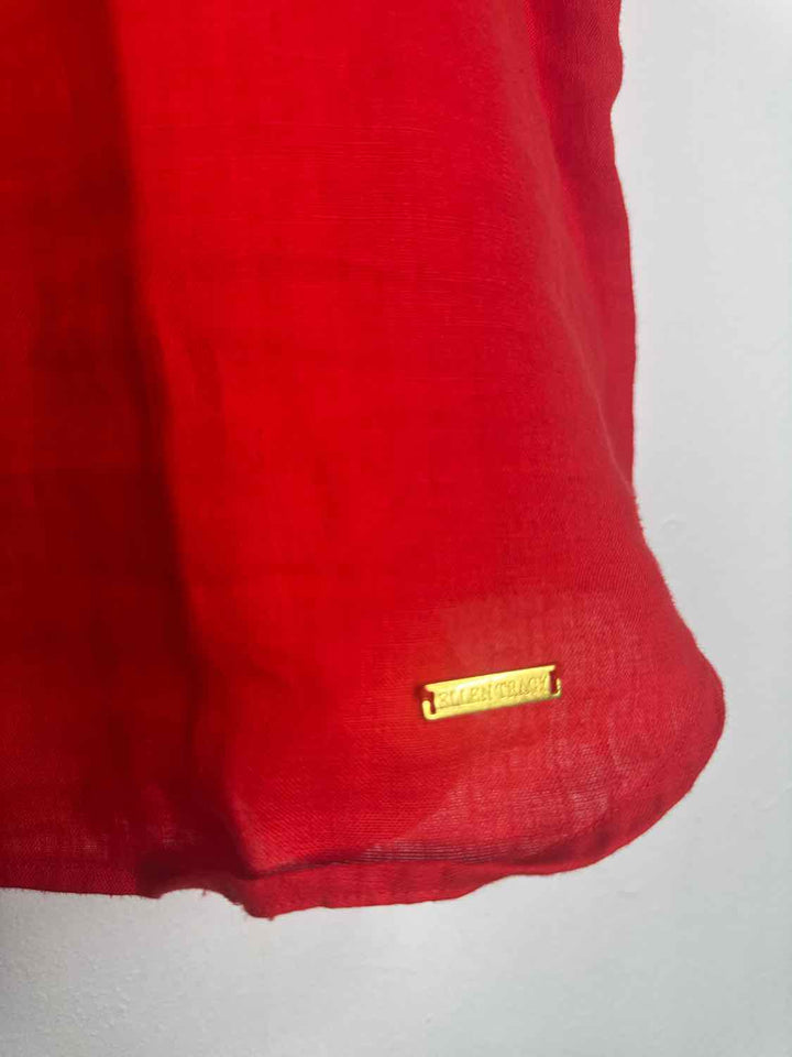 Ellen Tracy Size XL Red Gold Hardware long sleeve top