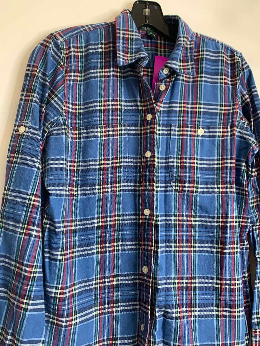 Ralph Lauren Women Size M plaid long sleeve top