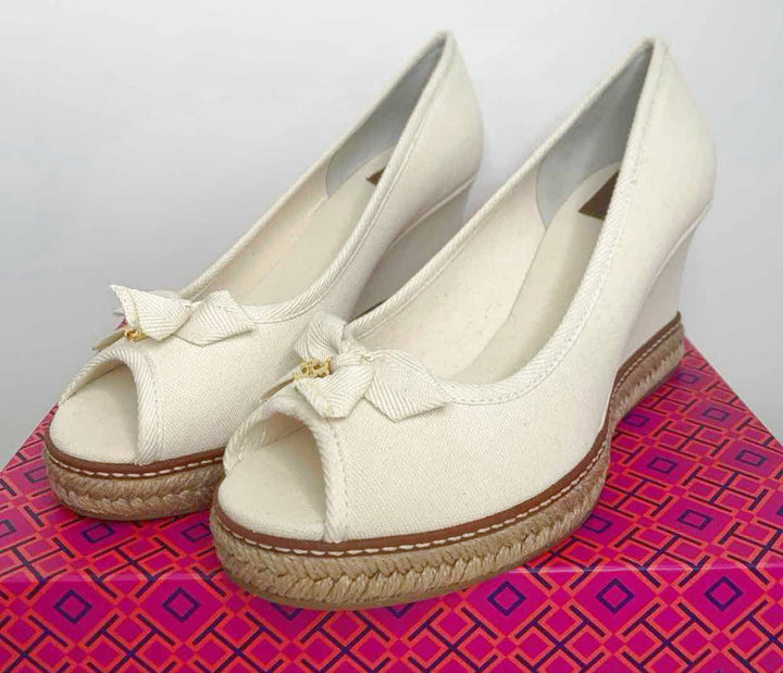 Tory Burch Ivory W Shoe Size 9.5 wedge