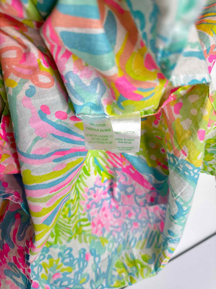 Lilly Pulitzer Size M Multi-Color Good Blue long sleeve dress