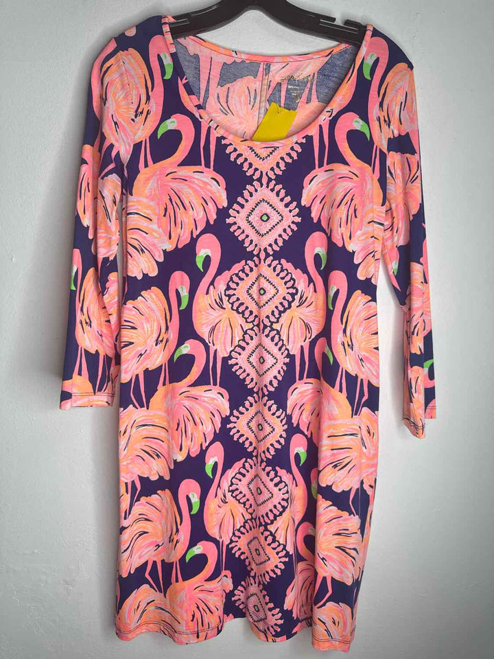 Lilly Pulitzer Size M Pink Navy long sleeve dress