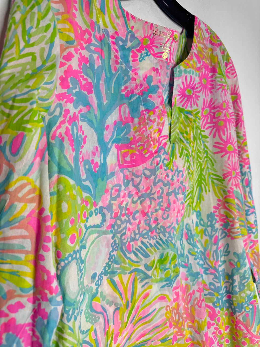 Lilly Pulitzer Size M Multi-Color Good Blue long sleeve dress