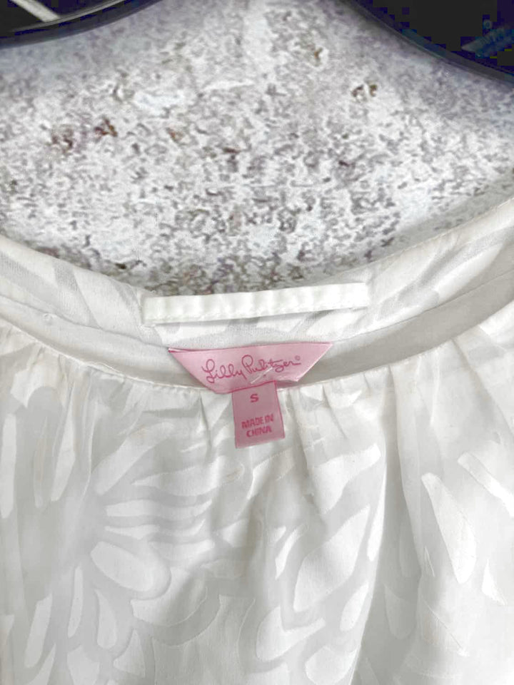 Lilly Pulitzer Size S White Yellow short sleeve
