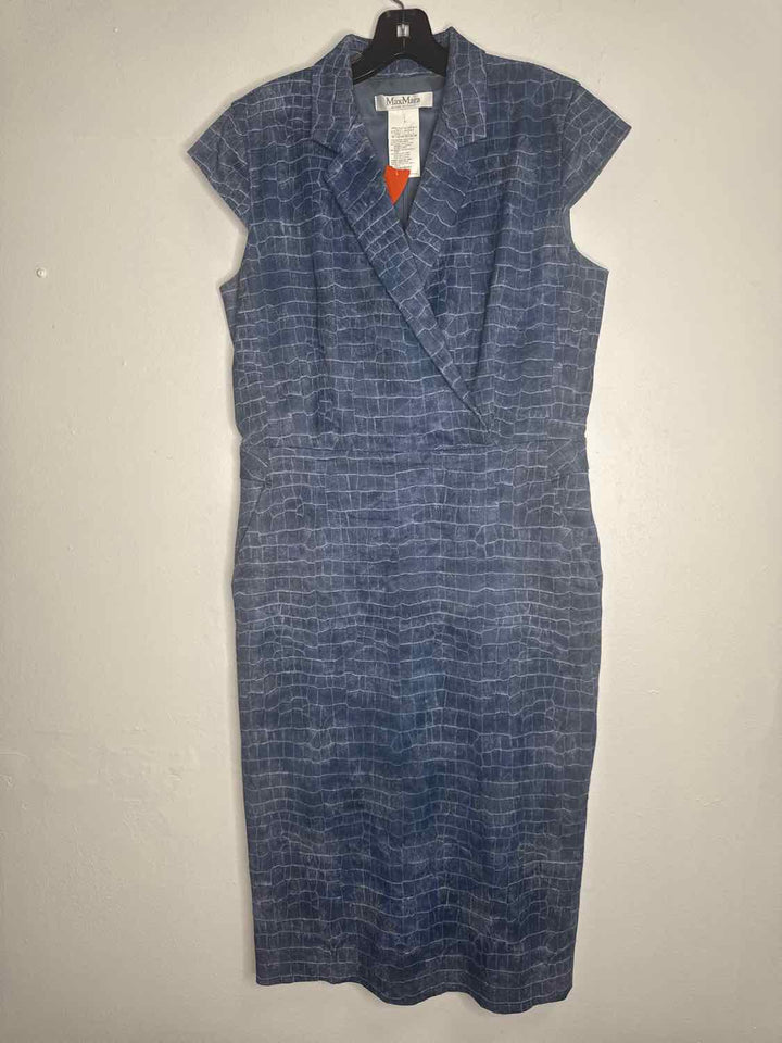 Max Mara Size 12 Blue Gray sleeveless dress