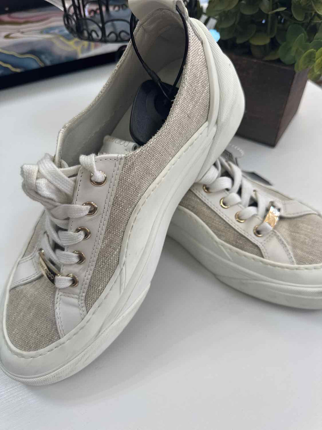 Jimmy Choo White W Shoe Size 38 athletic sneaker