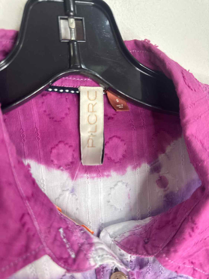 Pilcro Size S Pink Button Down Tye Dye long sleeve top