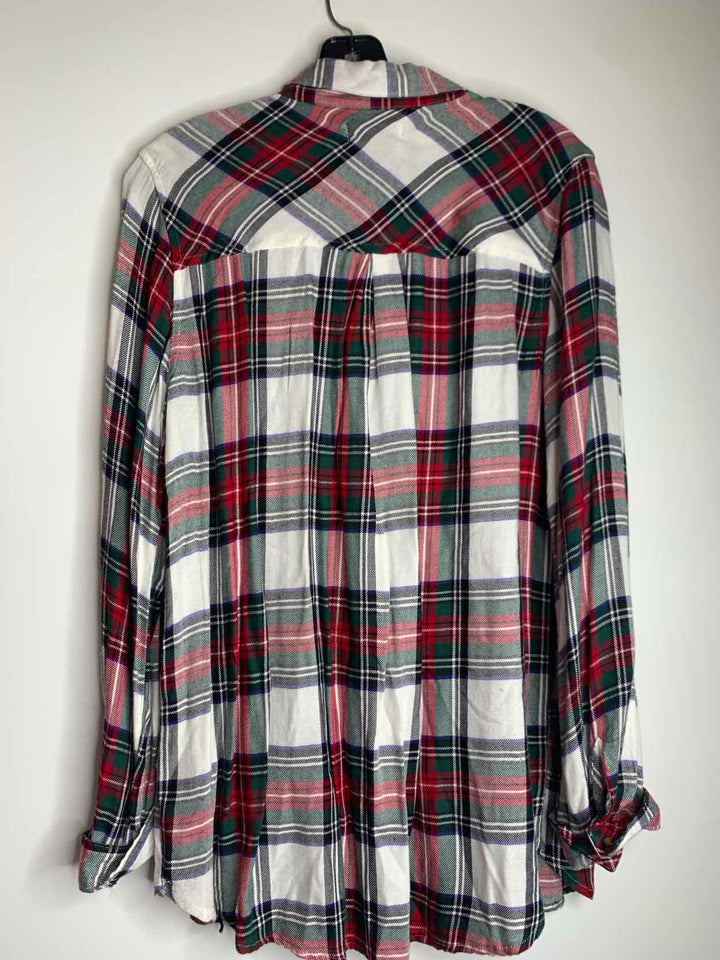 Women Size M plaid long sleeve top