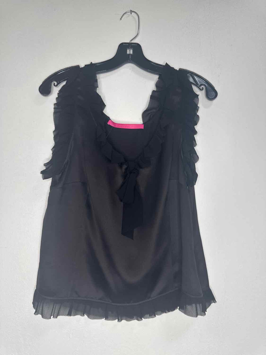 Emanuel Ungano Size M Black Ruffle short sleeve top