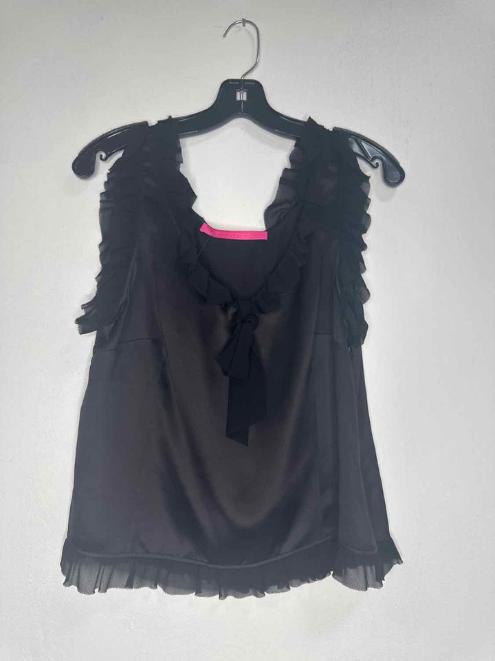 Emanuel Ungano Size M Black Ruffle short sleeve top