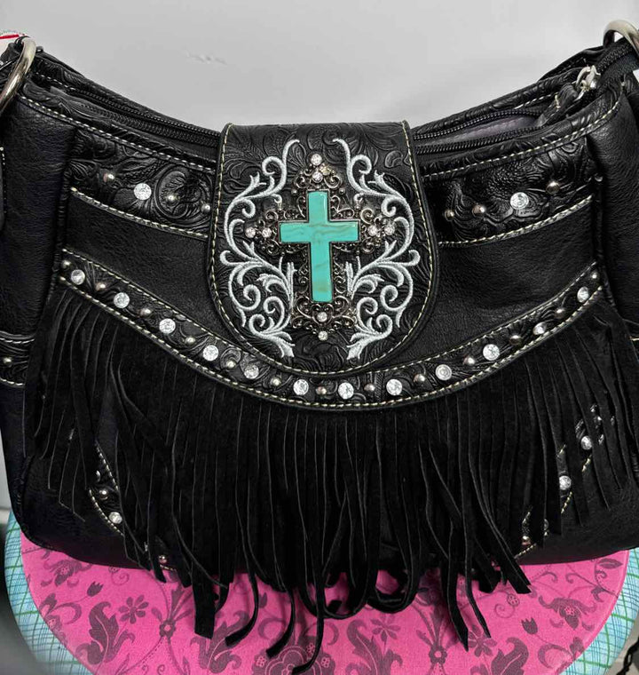 Jessie James Western Black shoulder bag