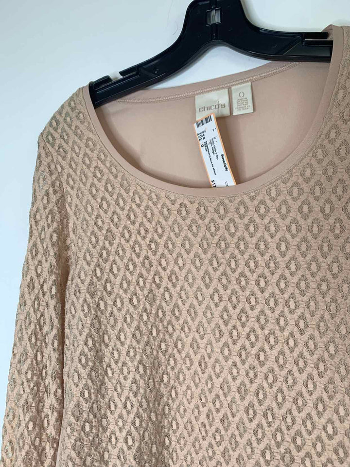 Chicos Women Size 0 Beige long sleeve top