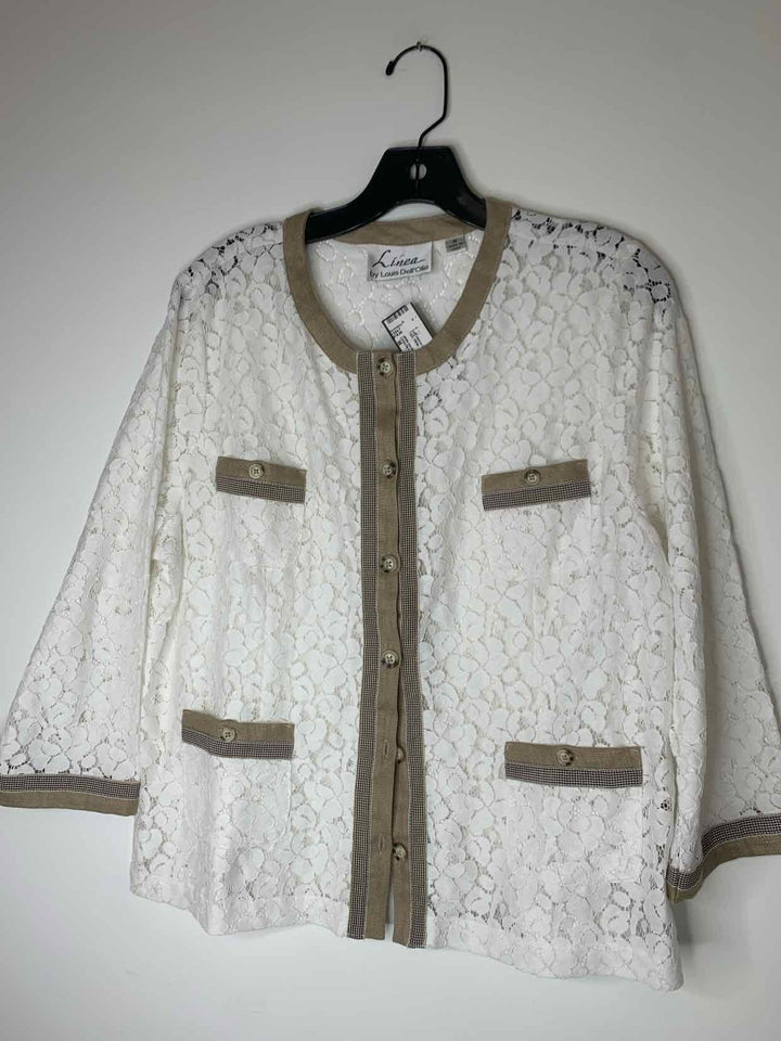 Linea by Louis Dell'Olio Women Size M White long sleeve top