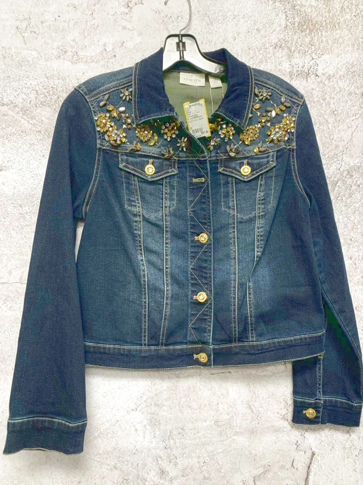Chicos Size 0 Denim NWT Gold Hardware jacket