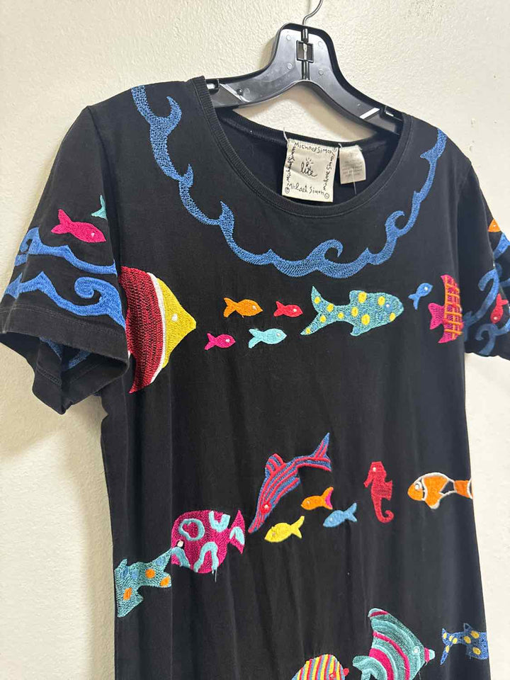 Michael Simon Size S Multi-Color Fish maxi sleeveless