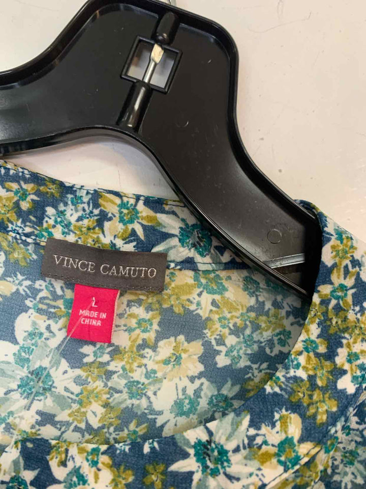 Vince Camuto Women Size L Blue long sleeve top