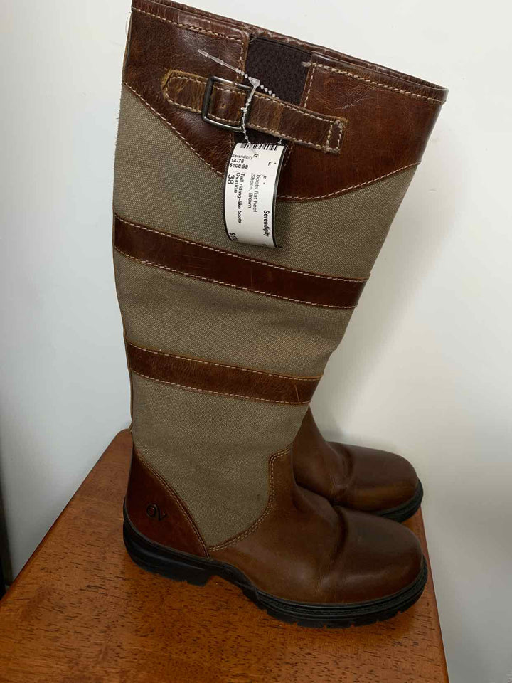 Ovation Brown W Shoe Size 38 boots flat heel