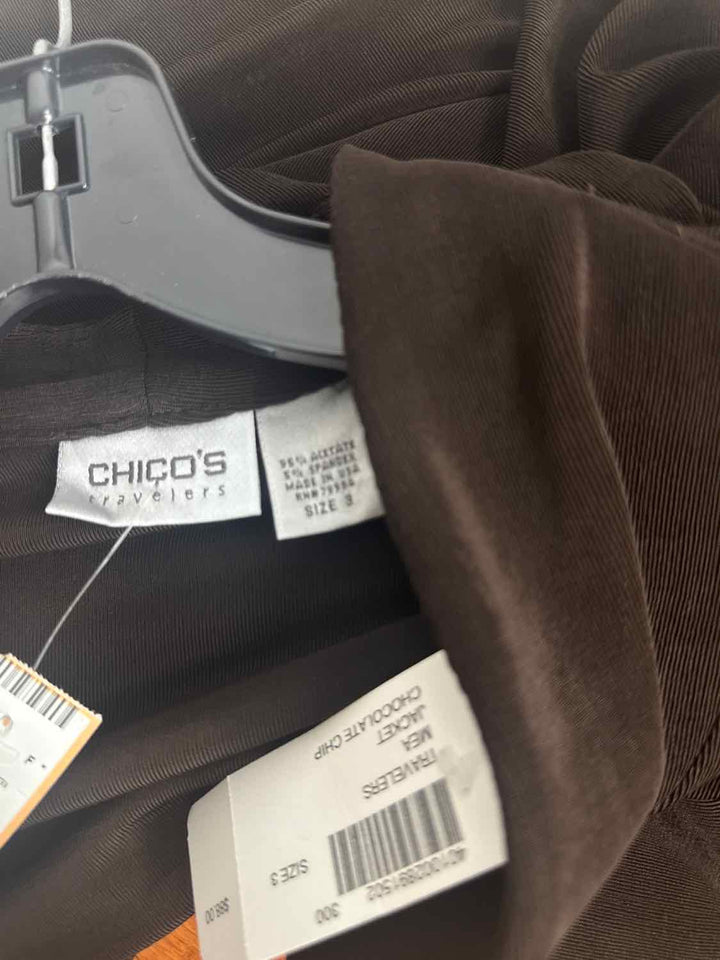 Chicos Size 3 Brown NWT Solid cardigan