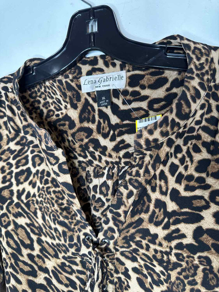 Lena Gabrielle Women Size XL Animal Print long sleeve top