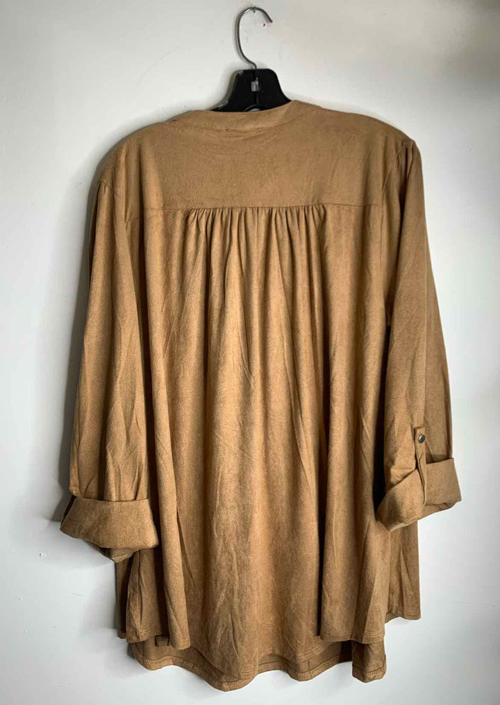 Cocomo Women Size 2X Brown long sleeve top