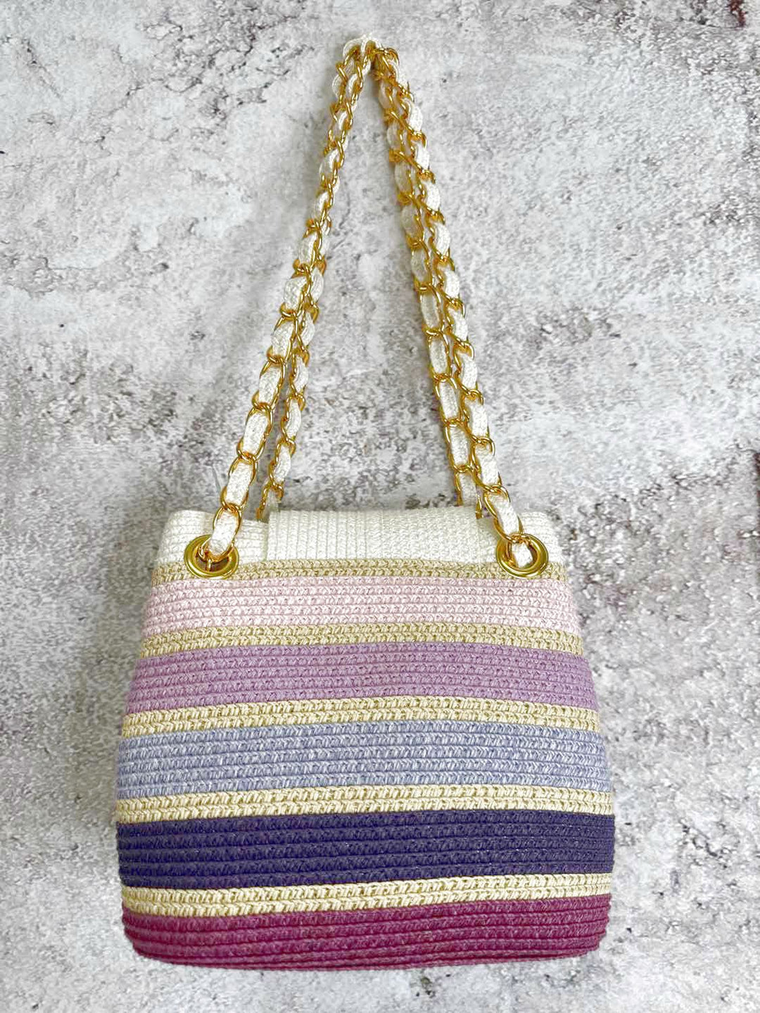 Striped shoulder bag