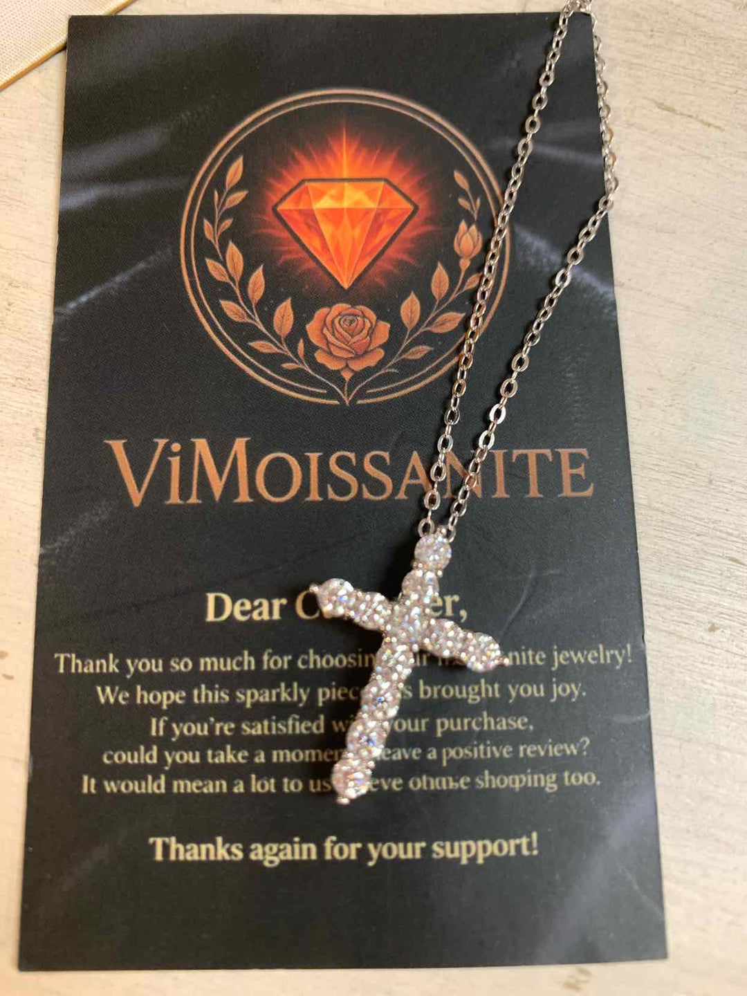 Moissanite Size s/m silver Necklace