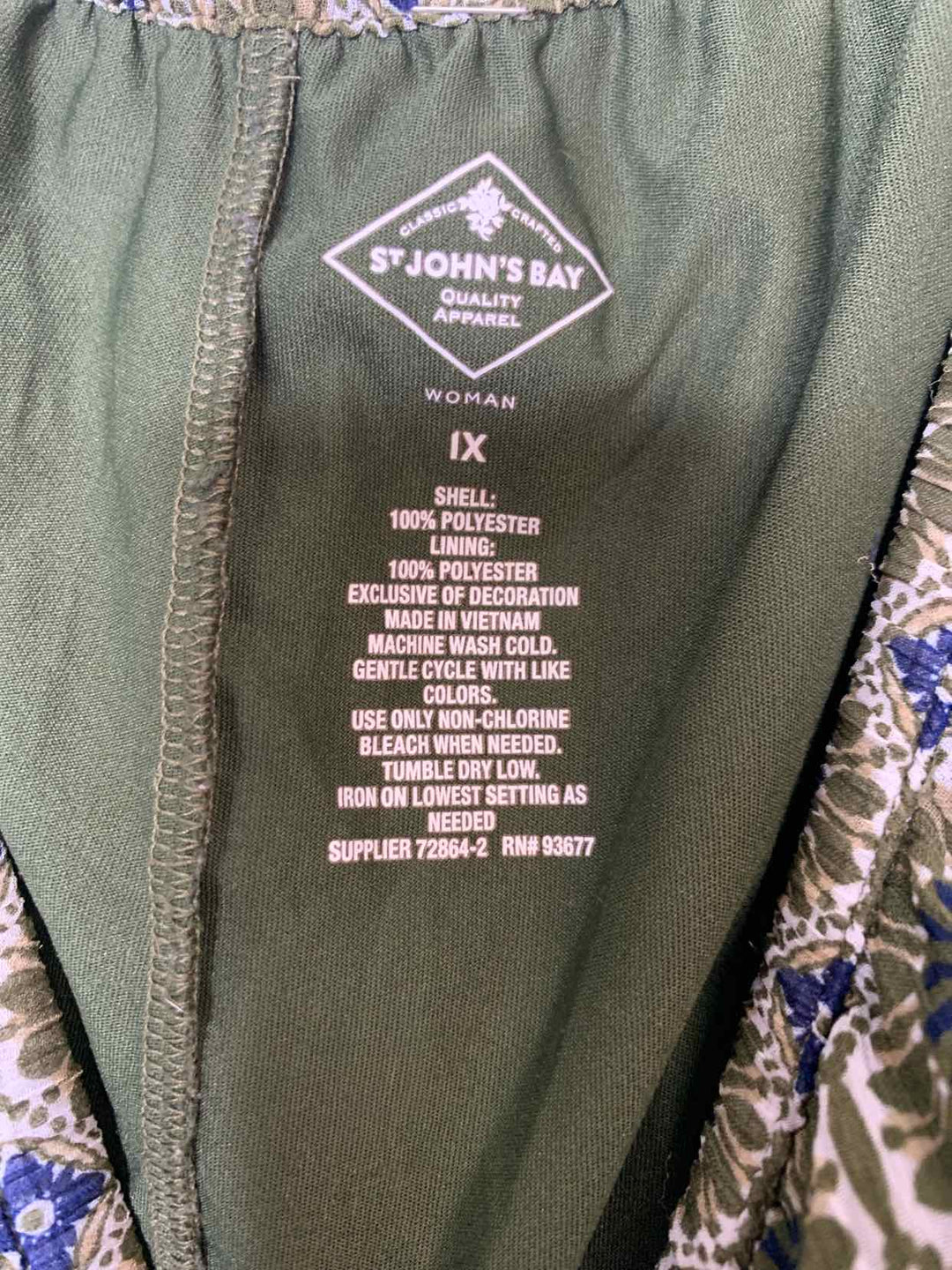 St Johns Bay Women Size 1X Olive sleeveless