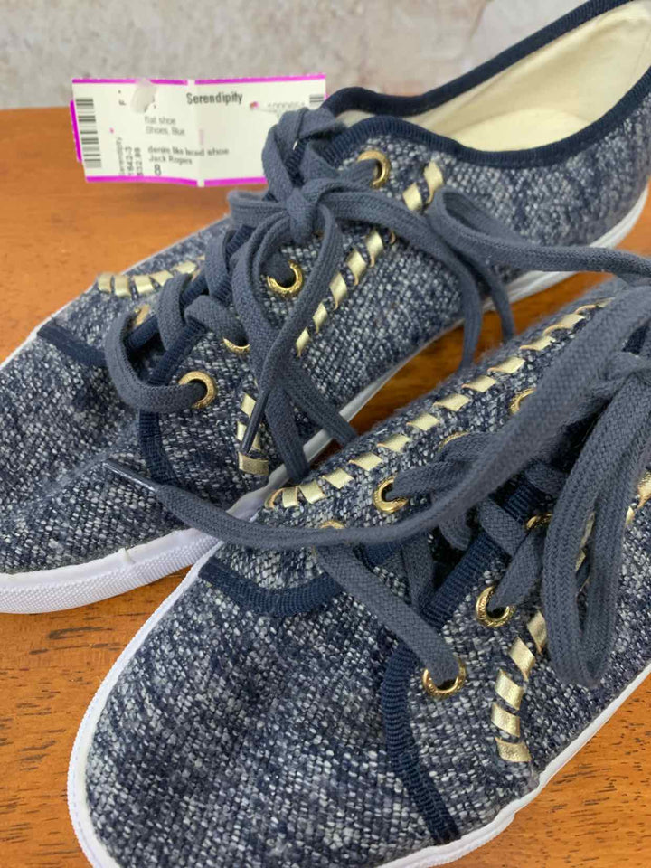 Jack Rogers Blue W Shoe Size 8 flat shoe