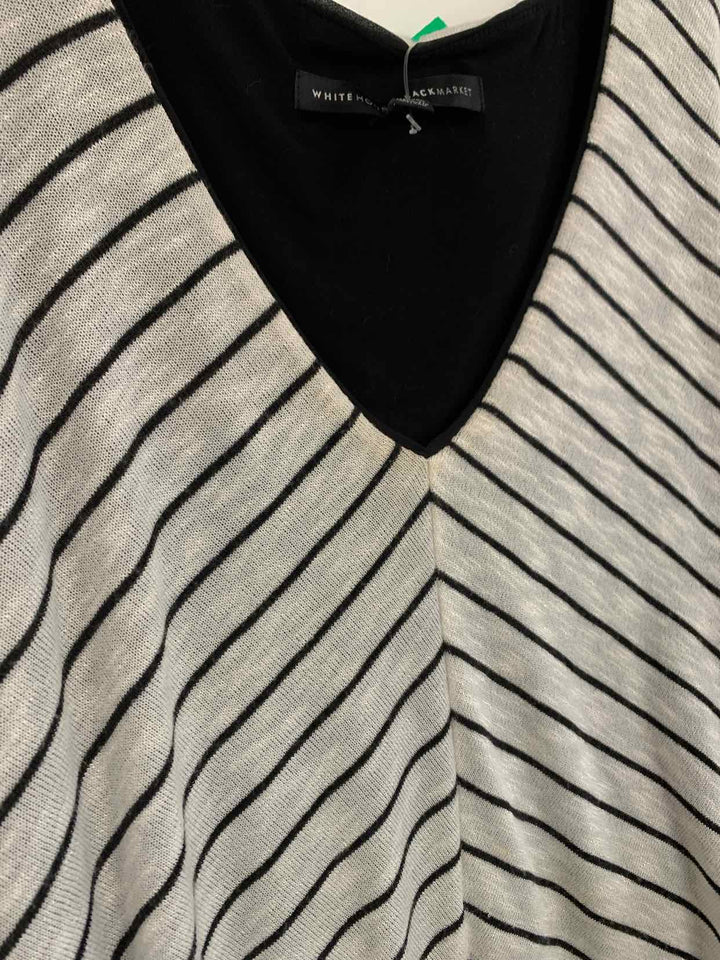 Women Size M White Black Market striped long sleeve dress