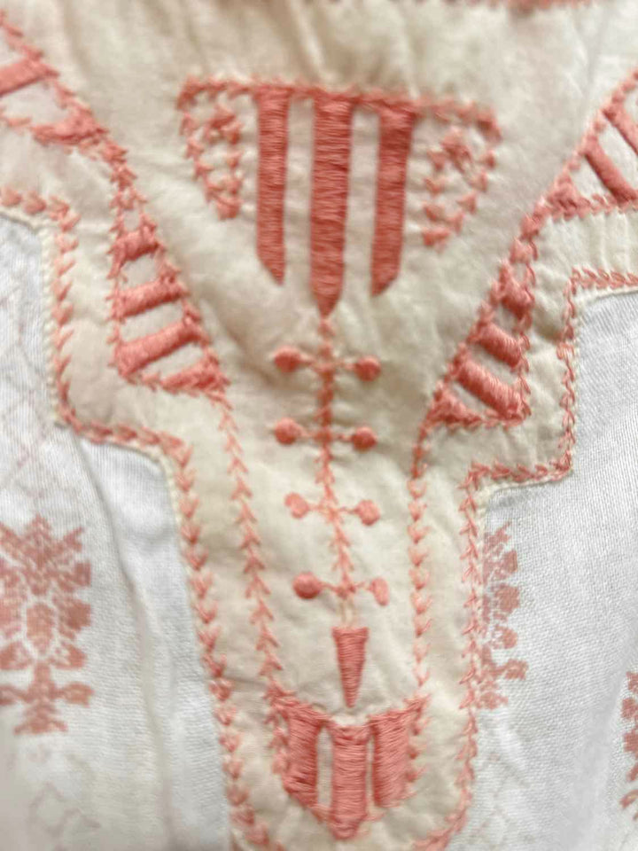 Free People Size S Ivory Scoop Neck short sleeve top
