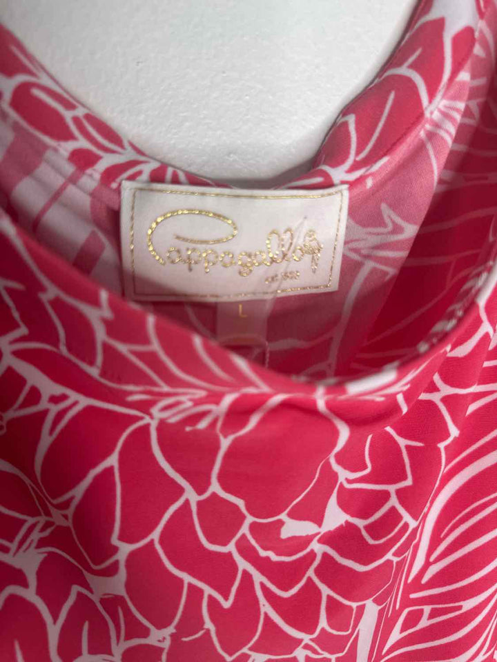 Pappagallo Size L Pink NWT White long sleeve dress