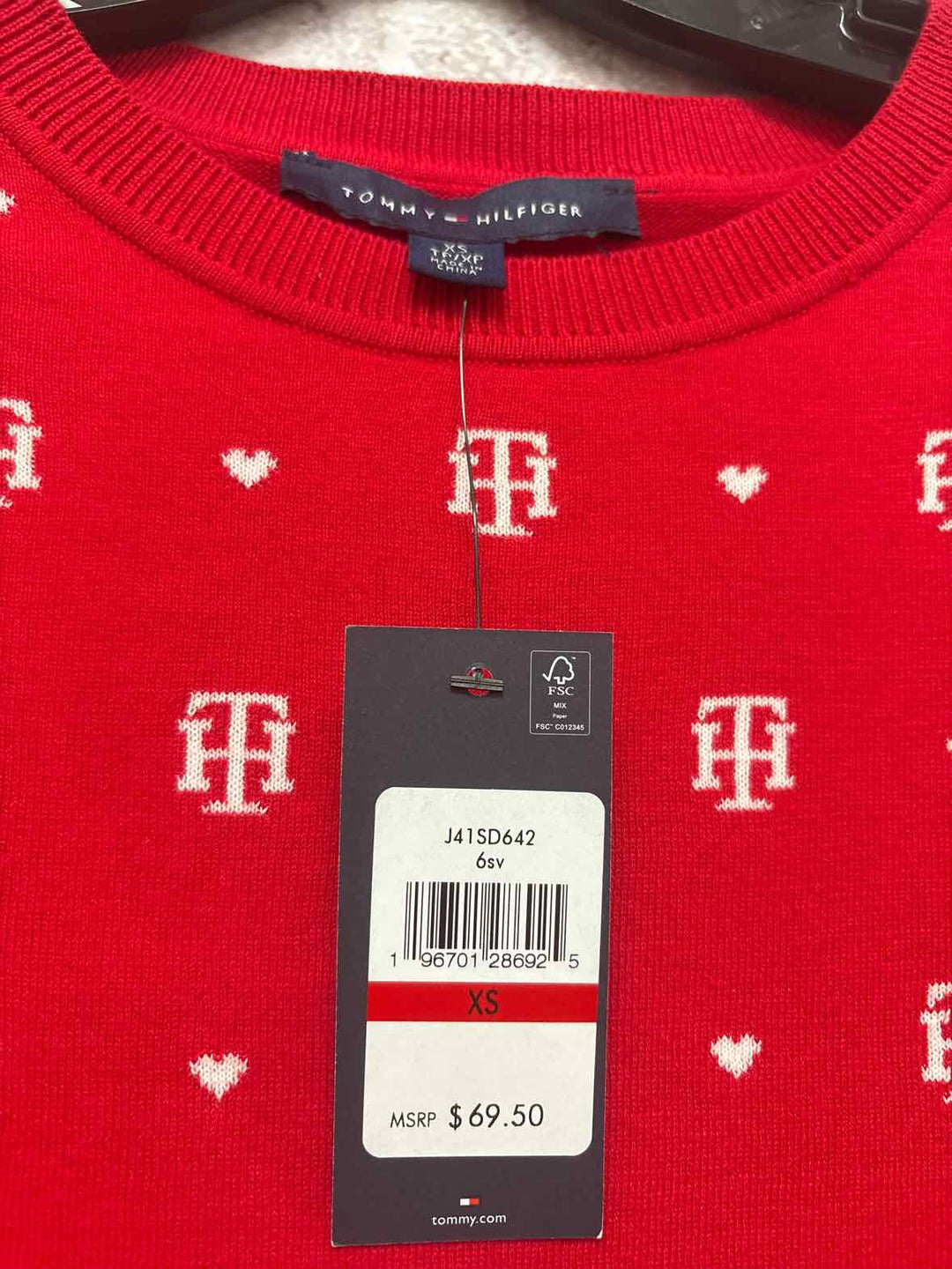 Tommy Hilfiger Women Size XS Red long sleeve top