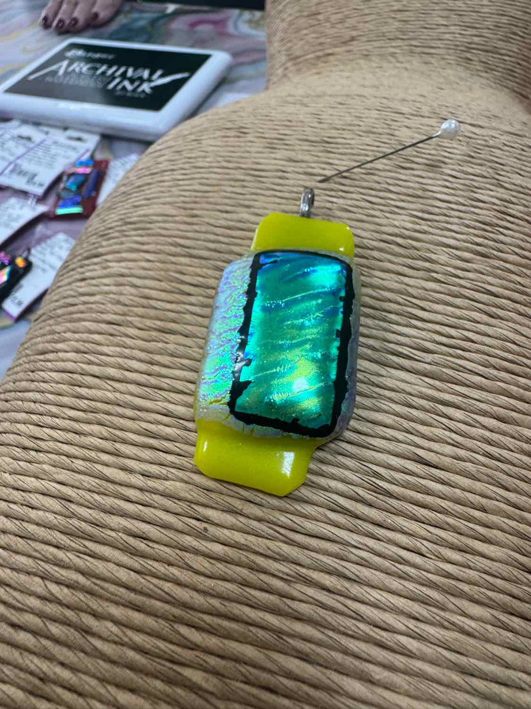 SwirlyQs Size M/L Neon lime green NWT Pendant only