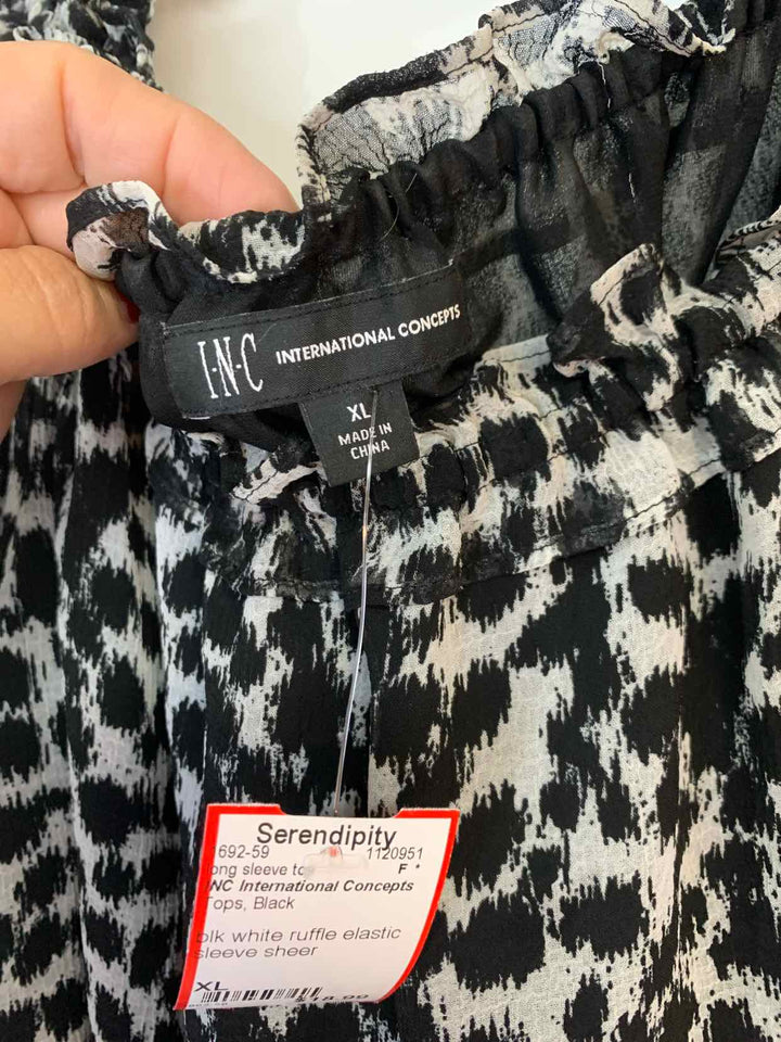 INC International Concepts Women Size XL Black long sleeve top