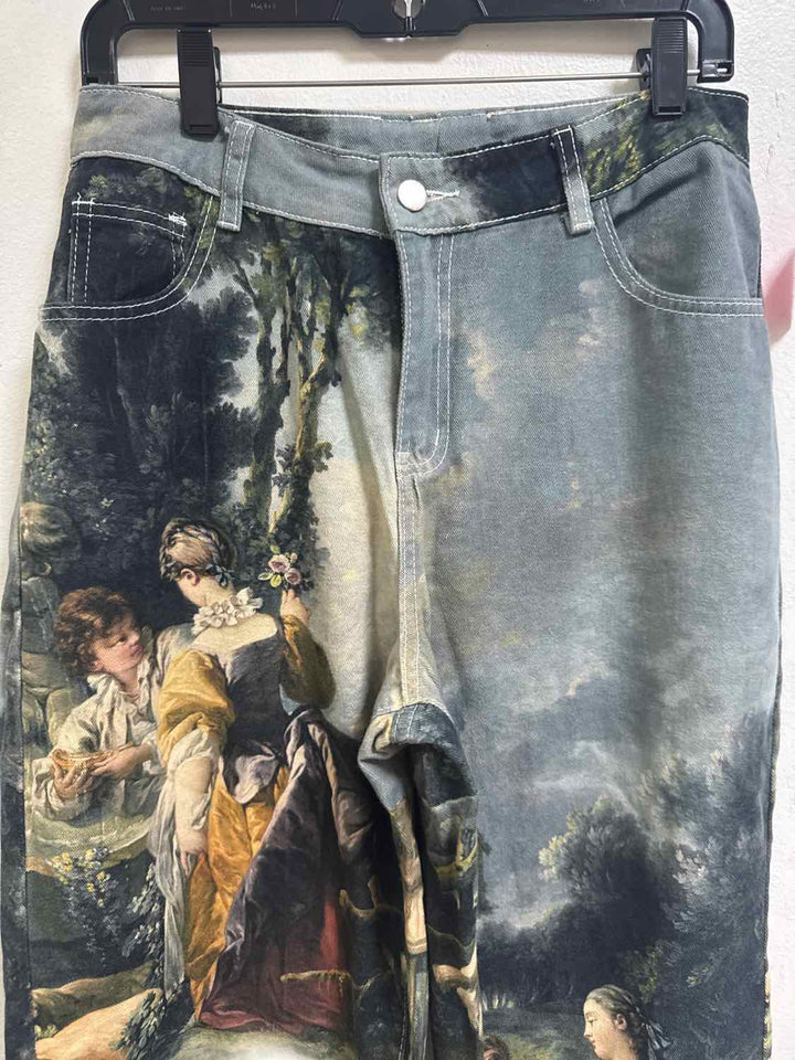 Size 30 Green City Scene Jeans