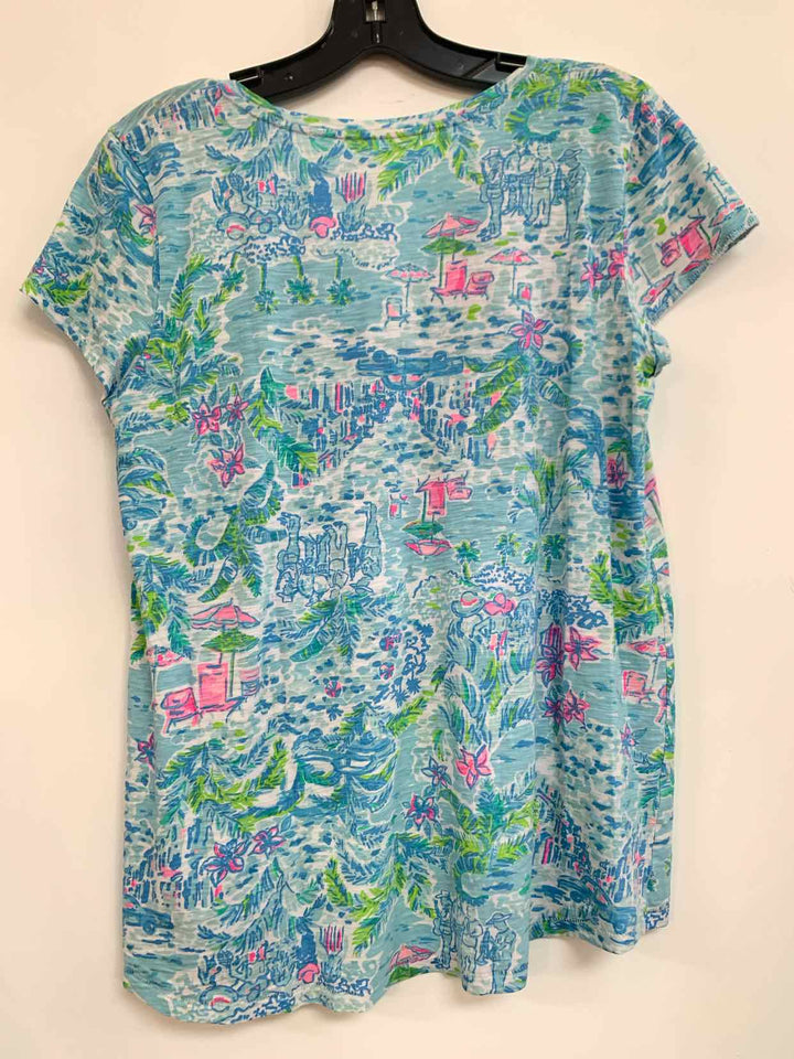 Lilly Pulitzer Women Size M Blue short sleeve top