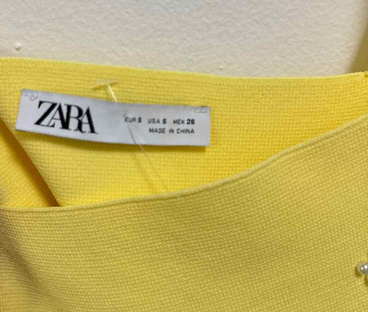 Zara Size S Yellow Beaded tank top