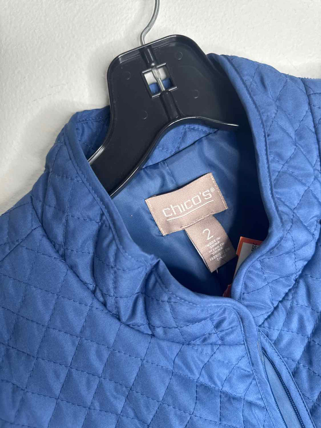Chicos Size 2 Blue NWT Zipper vest